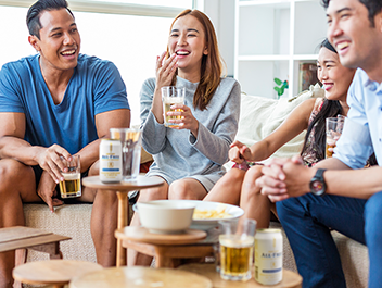 A chilled cooler of ALL-FREE with good food and a house full of good friends.