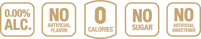 0.00% Alcohol,
0 Calories, No Sugar. 0.00% Alcohol,
0 Calories, No Sugar.